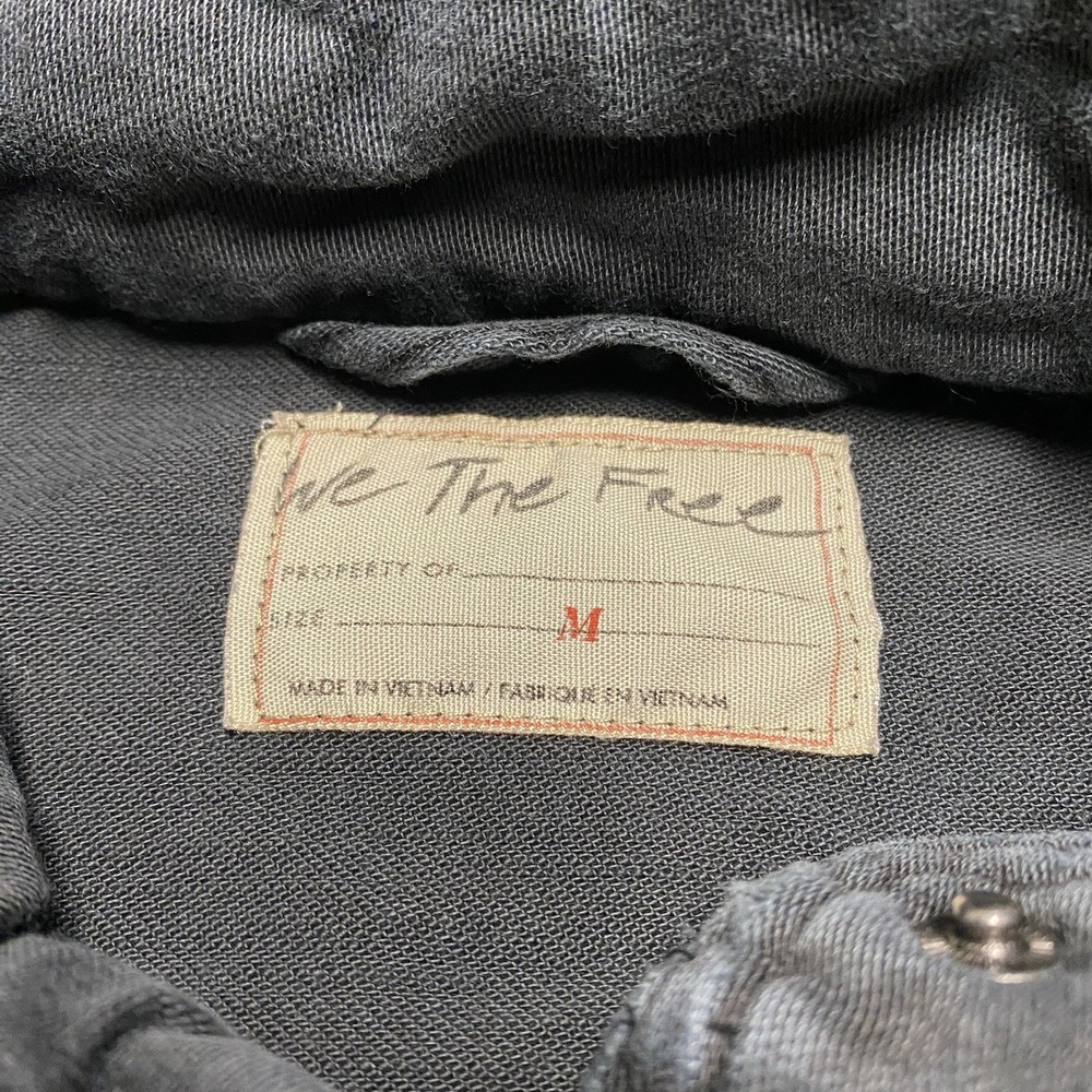 We The Free Nocturne Parka Medium Washed Black Oversized Boho Hooded Pockets - Picture 2 of 8